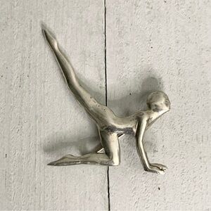 Vintage Sterling Silver 925 Mexico Modernist Gymnast Dancer Yoga Pin Brooch